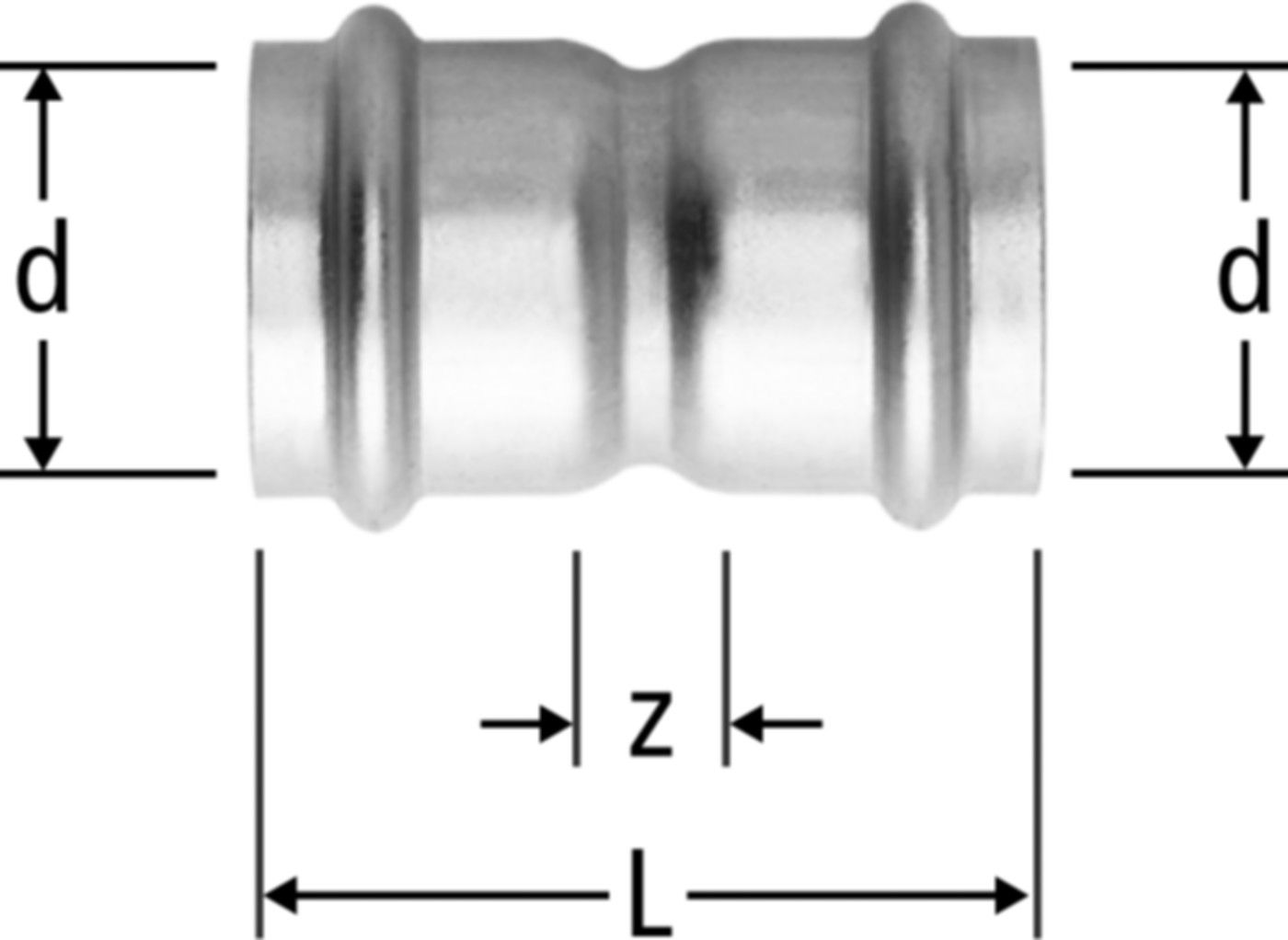Muffe 15 mm 88020.22 - Nussbaum-Optipress-Gaz-Fittings