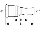 Muffe reduziert 18-15 mm C19DC - Eurotubi Press-Formstücke Heizung